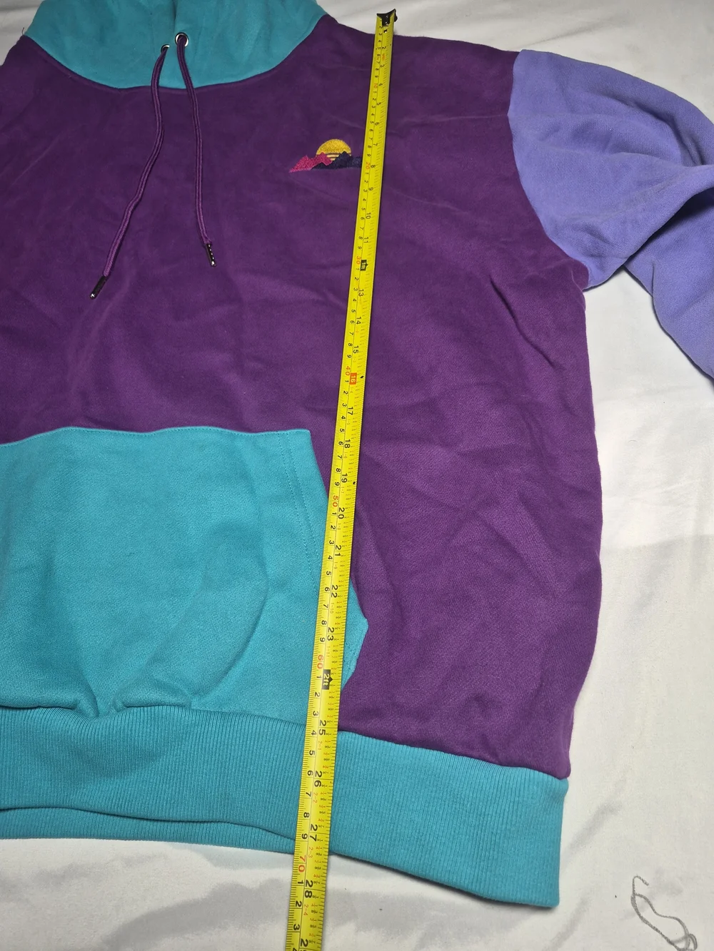 Purpled Pastel Mountain Colorblock Hoodie Size XXL